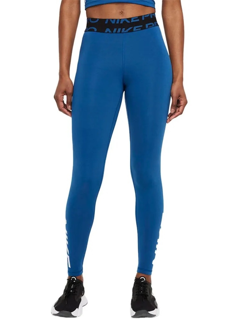 Nike Pro Women's Dri-FIT Mid Rise Graphic Leggings DR7741-476  Blue Size S